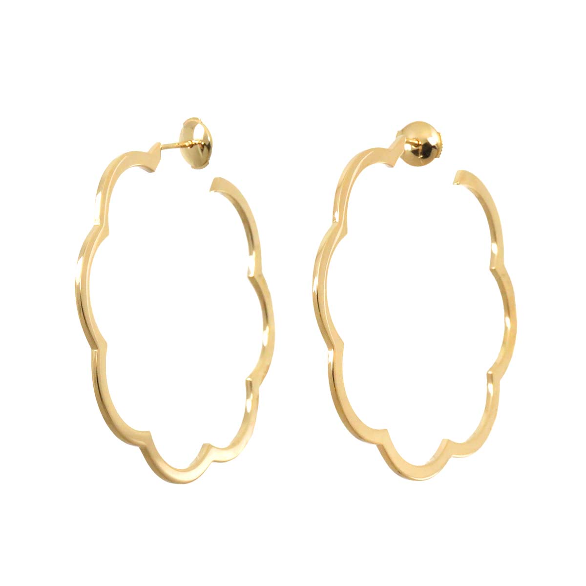 Camelia Earrings Pierced 18K Yellow Gold 750