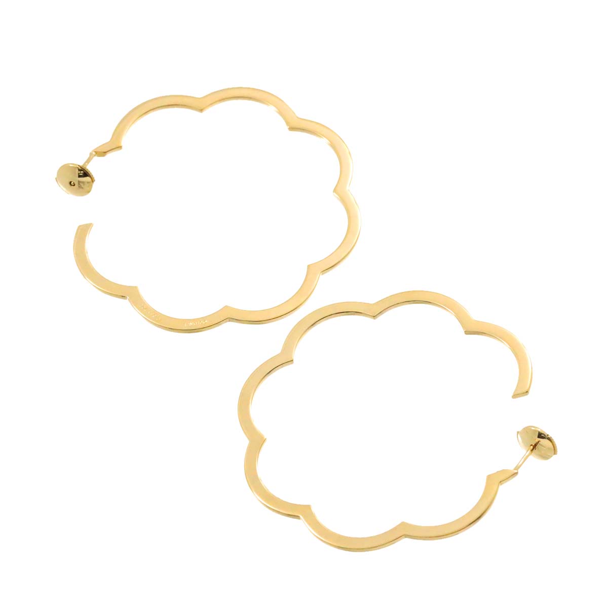 Camelia Earrings Pierced 18K Yellow Gold 750