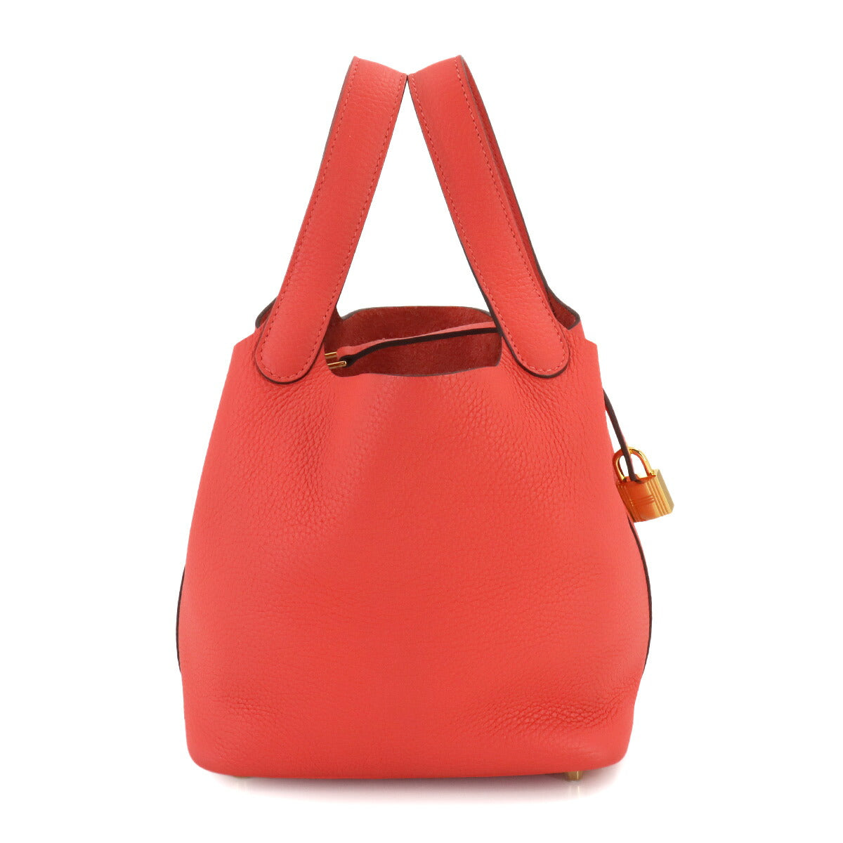 Picotin Lock PM Hand Bag Taurillon Clemence Rouge pivoine