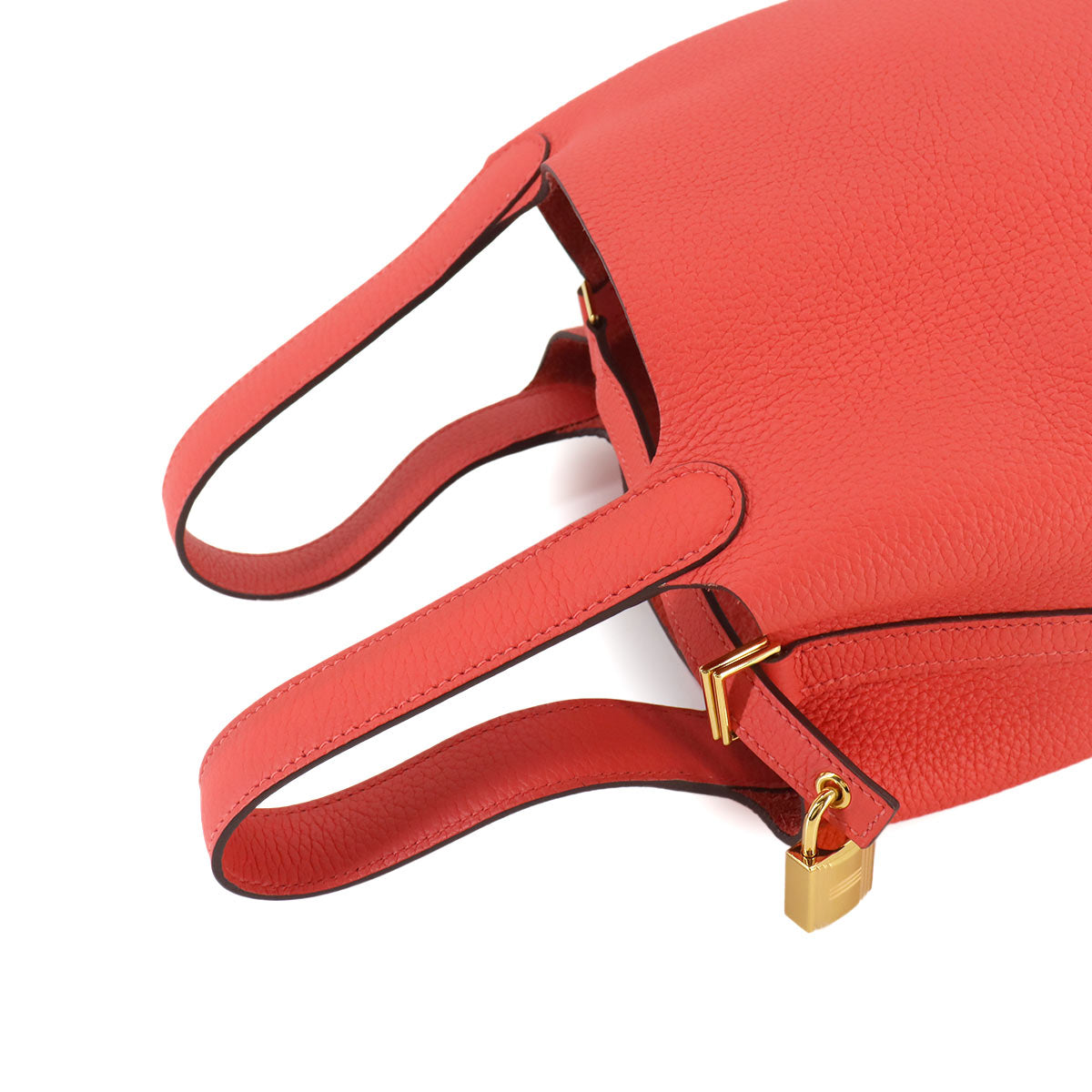 Picotin Lock PM Hand Bag Taurillon Clemence Rouge pivoine