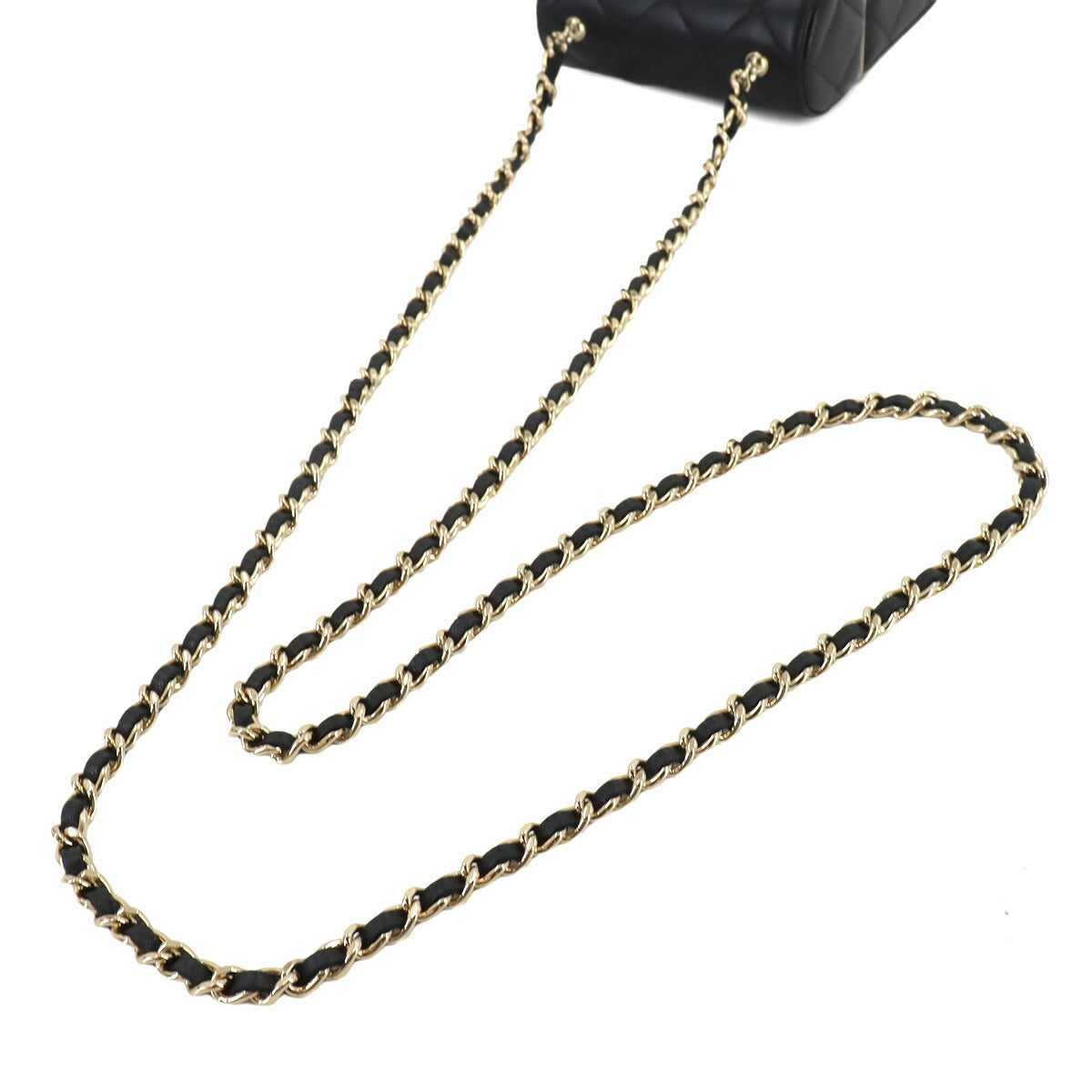 Matelasse Box type Chain Shoulder Bag Leather Black AP2656