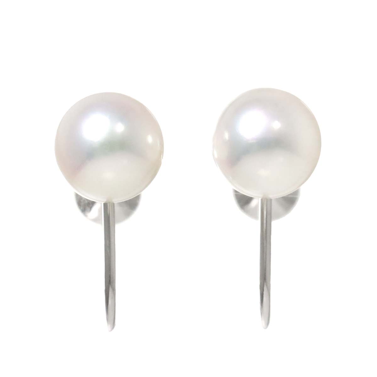 MIKIMOTO Akoya Pearl 6.8mm Earrings 18K WG 750