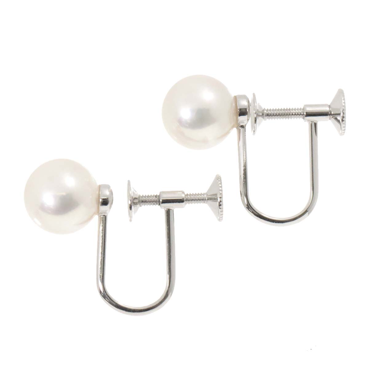MIKIMOTO Akoya Pearl 6.8mm Earrings 18K WG 750