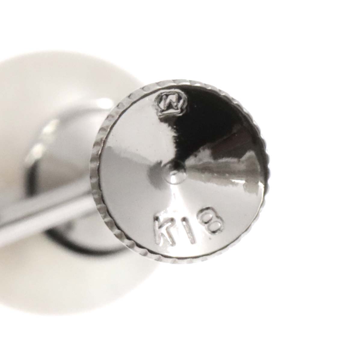 MIKIMOTO Akoya Pearl 6.8mm Earrings 18K WG 750