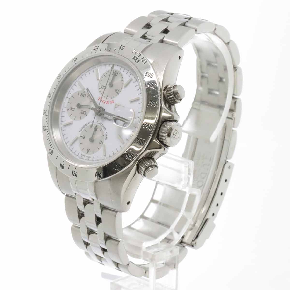 Chrono Time Tiger 79280P Date Automatic White Dial Mens Watch