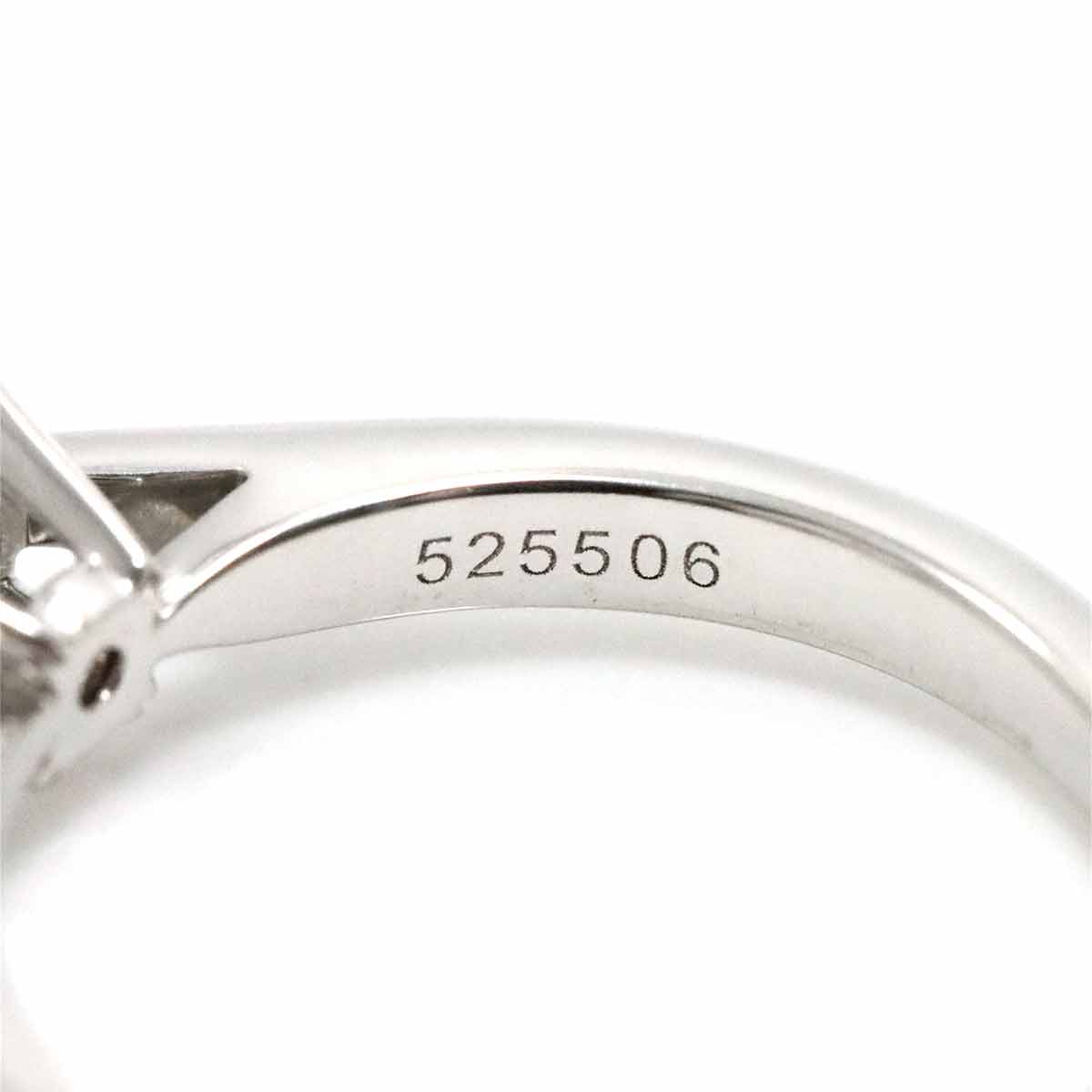 Solitaire Diamond 0.55ct F/VS2/3EX Ring Pt 4-4.5(US)