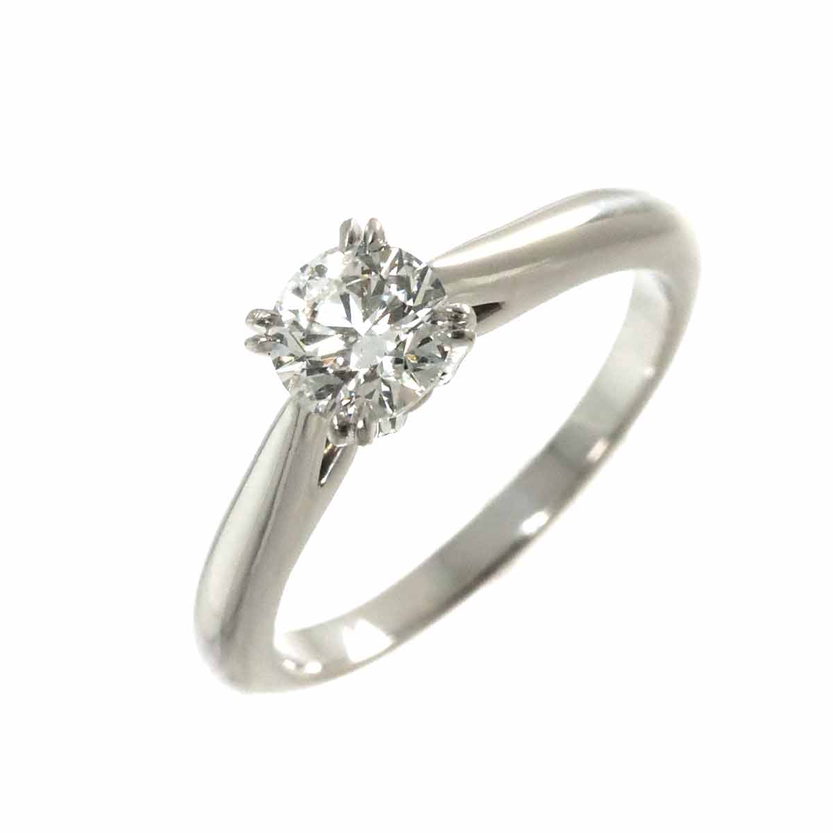 Solitaire Diamond 0.55ct F/VS2/3EX Ring Pt 4-4.5(US)