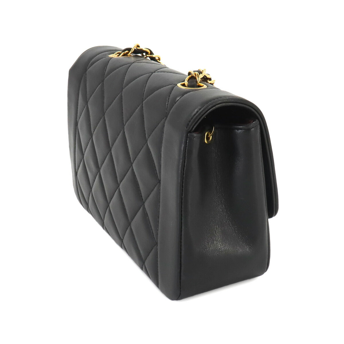 Diana Matelasse 22 Chain Shoulder Bag Leather A01164 Vintage