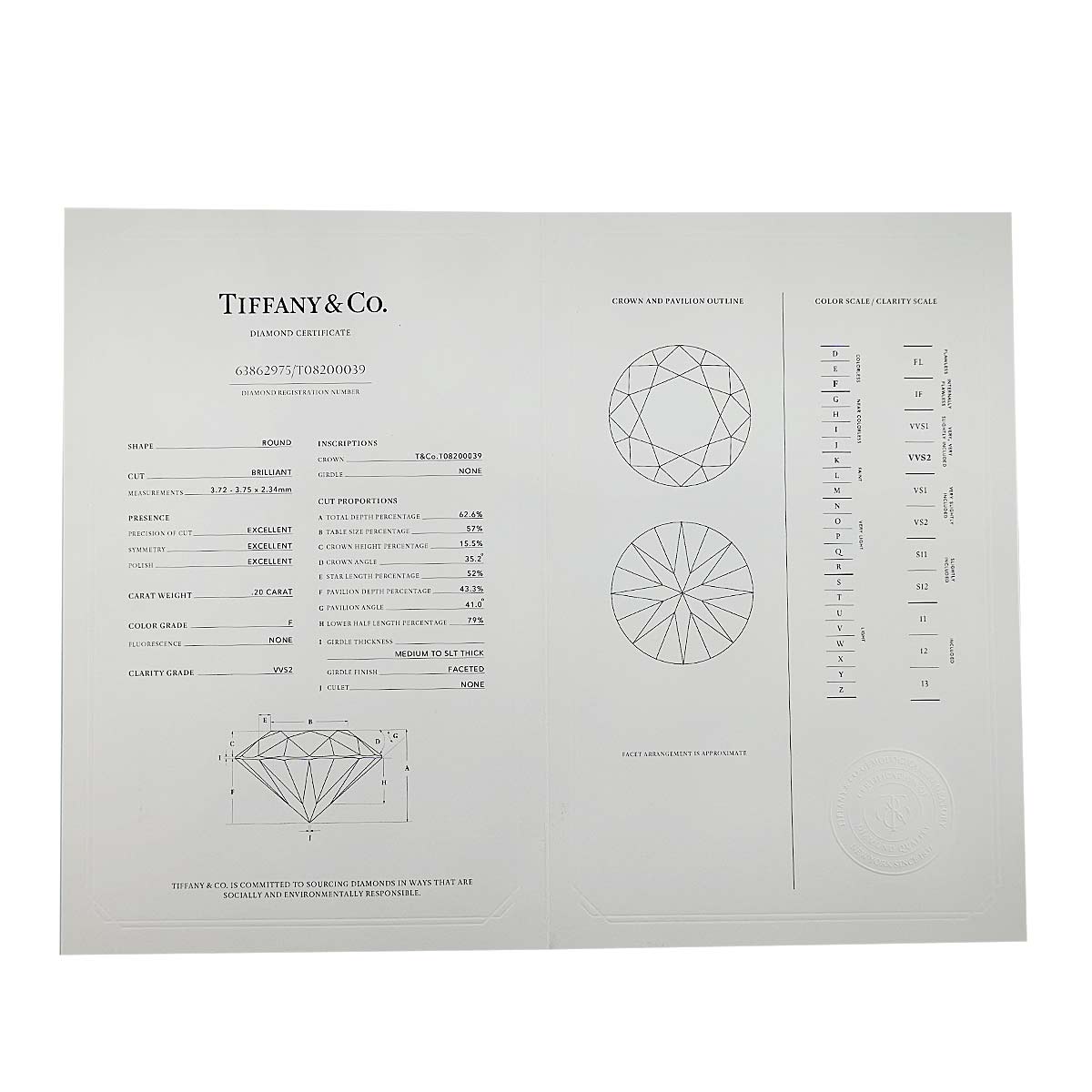 Harmony Diamond 0.20ct F/VVS2/3EX Ring Platinum Size4.5(US)