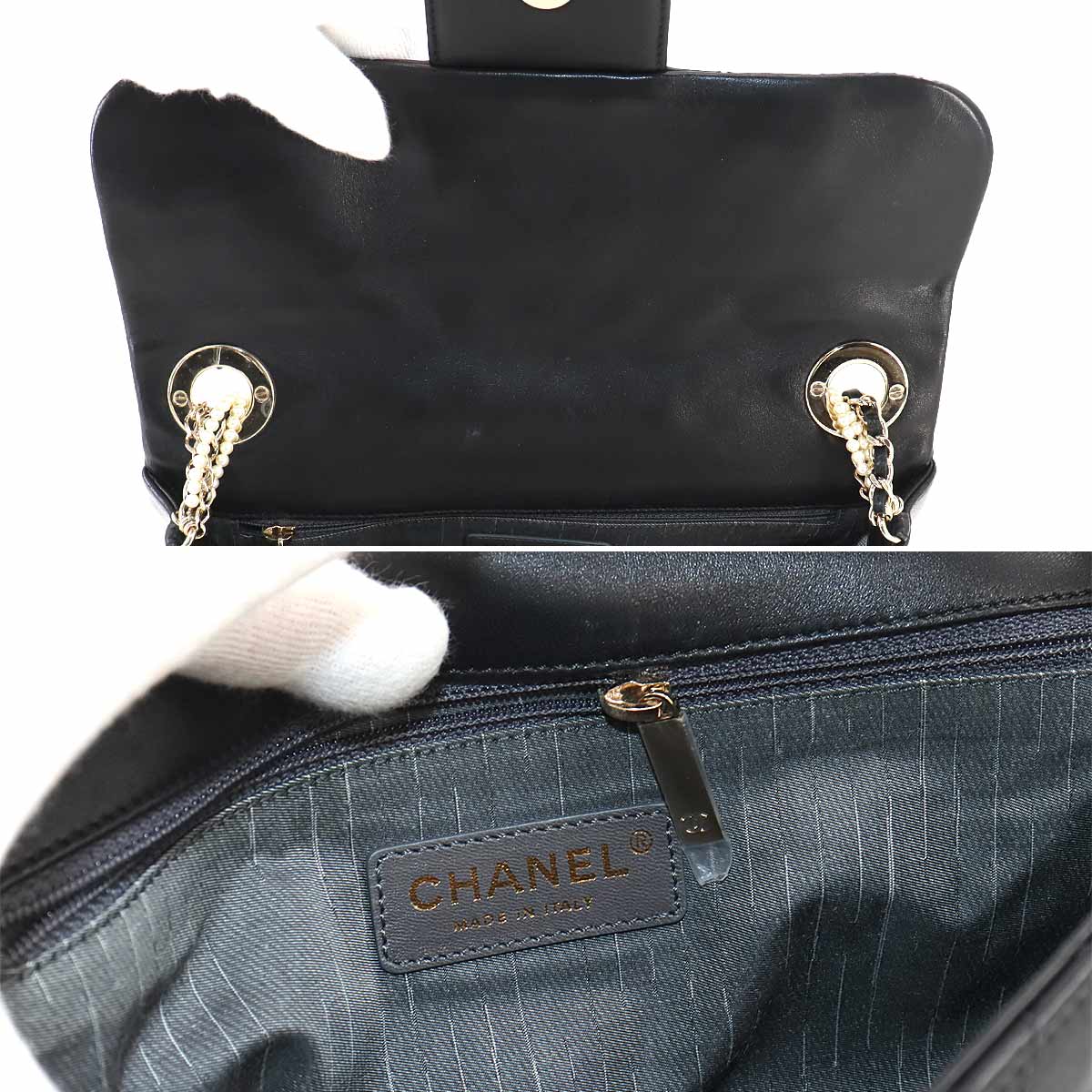 Matelasse Westminster Pearl motif Chain Shoulder Bag A39011