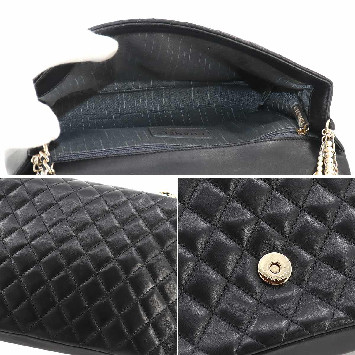 Matelasse Westminster Pearl motif Chain Shoulder Bag A39011