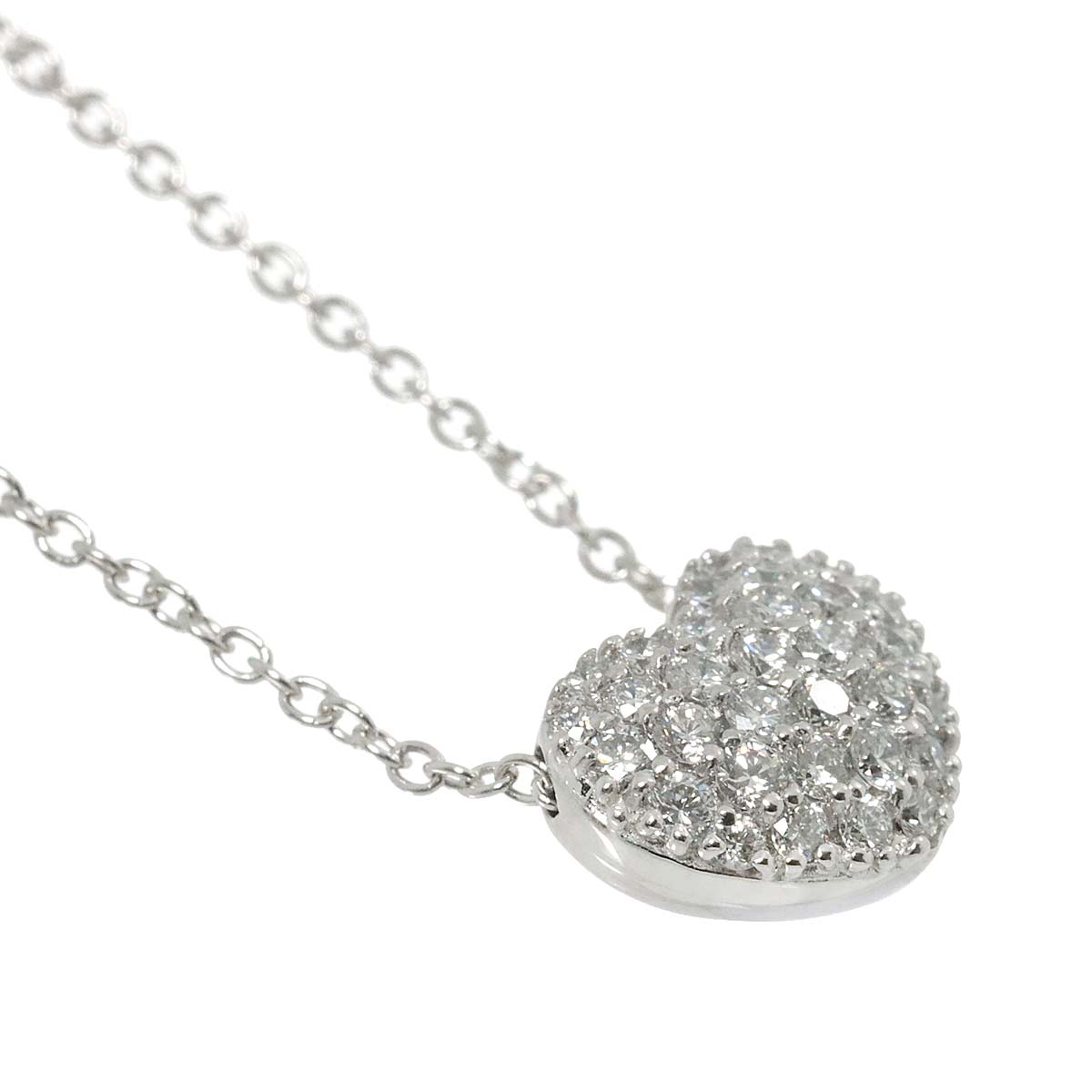 Diamond 0.60ct Heart Necklace 18K White Gold 750