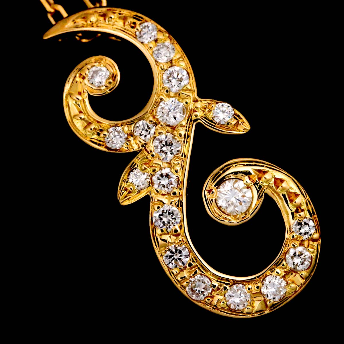 Vendome Aoyama Diamond 0.14ct Necklace 18K Yellow Gold 750