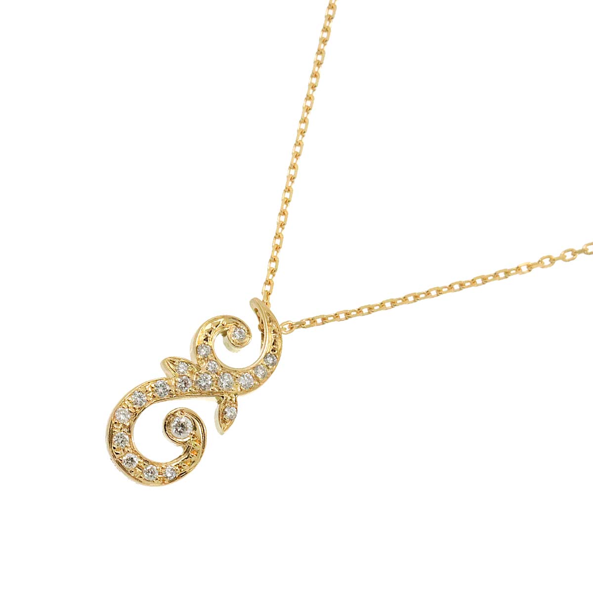 Vendome Aoyama Diamond 0.14ct Necklace 18K Yellow Gold 750