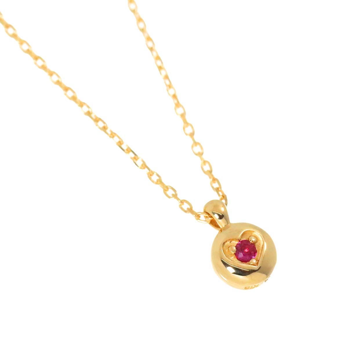 Vendome Aoyama Diamond Ruby Necklace 18K Yellow Gold 750