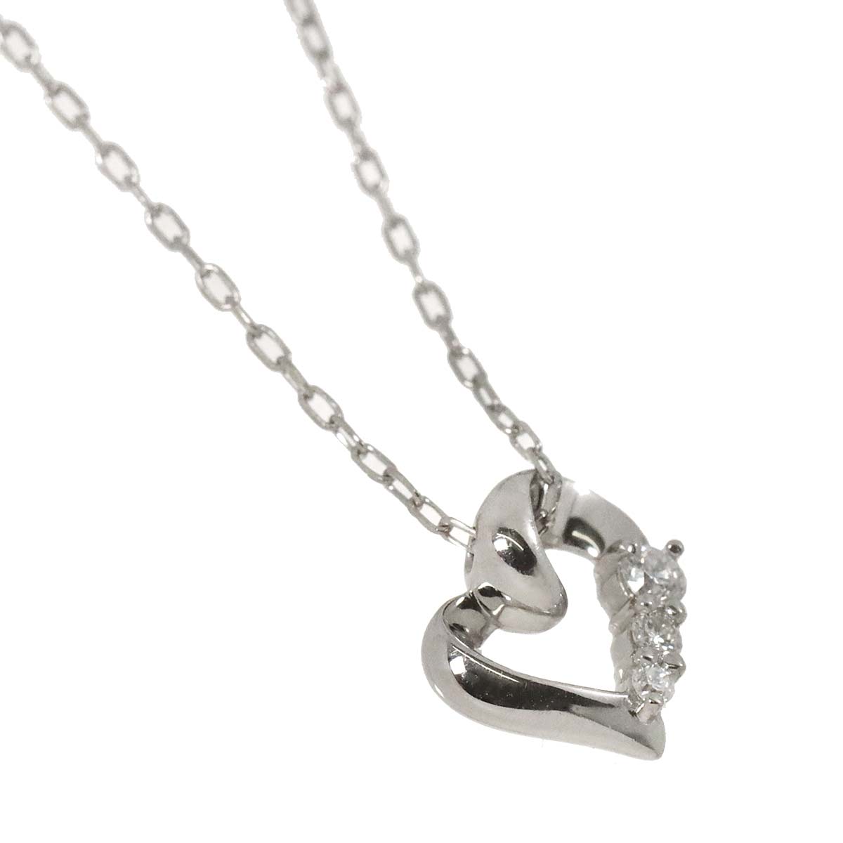 Heart Diamond Necklace Pt Prarinum