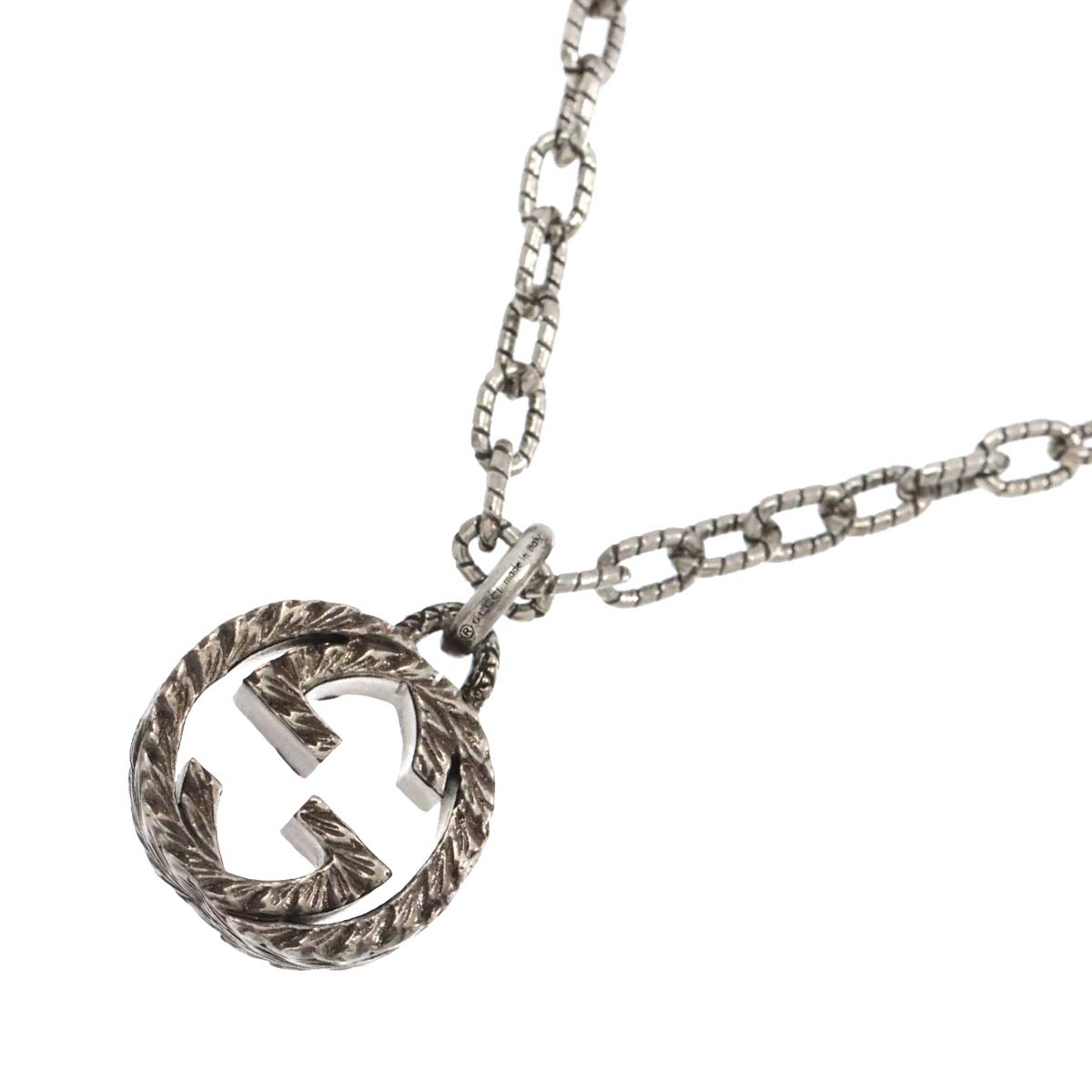 GUCCI Interlocking Necklace SV Silver 925