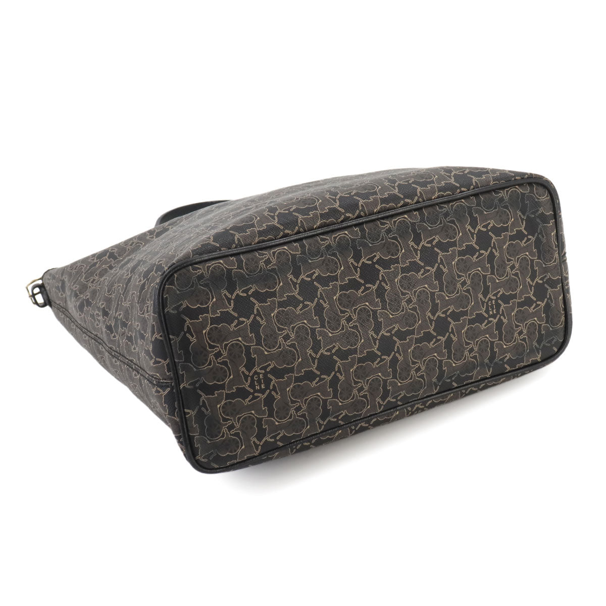 CELINE Sulky 2way Tote Shoulder Bag PVC Leather Black Vintage