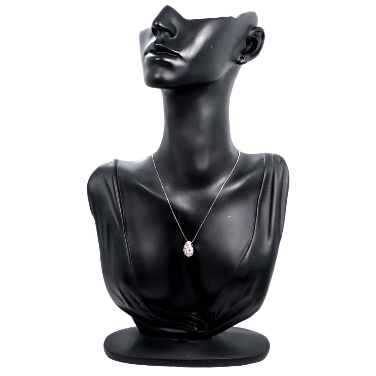 Sapphire Diamond 0.74ct Necklace 18K White Gold 750