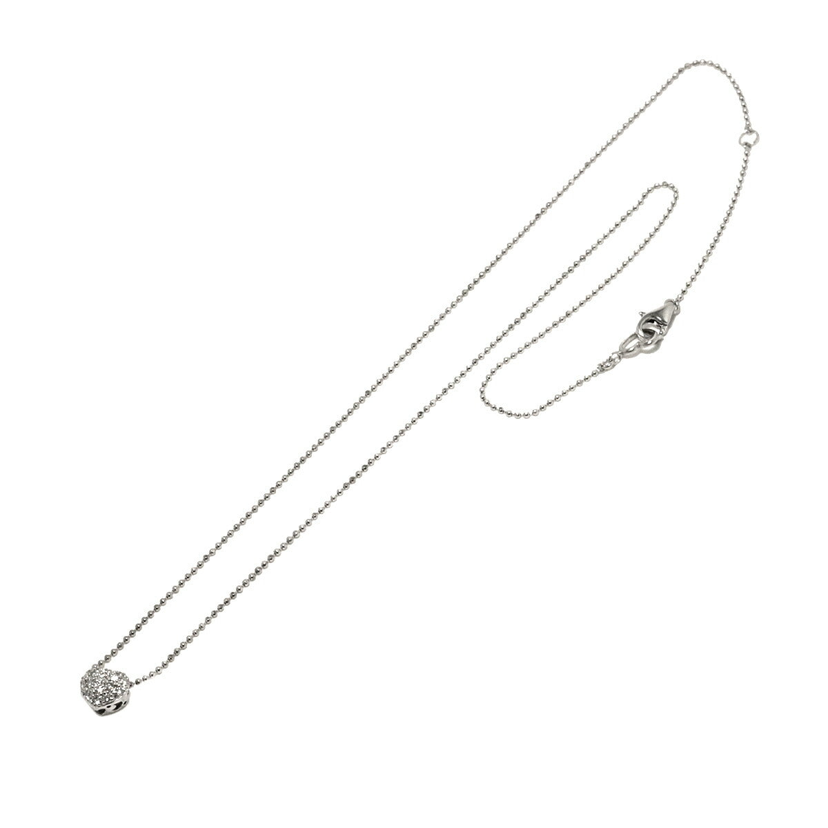 Heart Motif Diamond 0.15ct Necklace 18K White Gold 750