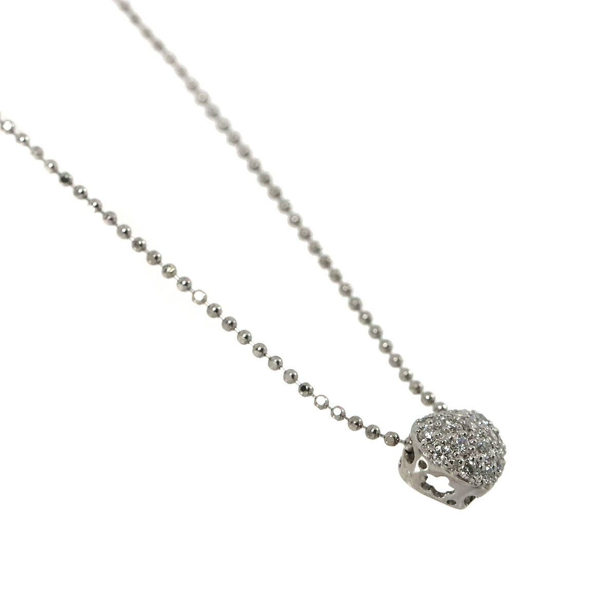Heart Motif Diamond 0.15ct Necklace 18K White Gold 750