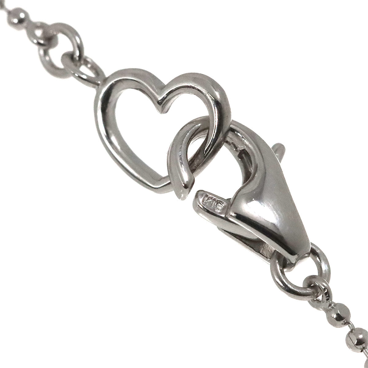 Heart Motif Diamond 0.15ct Necklace 18K White Gold 750