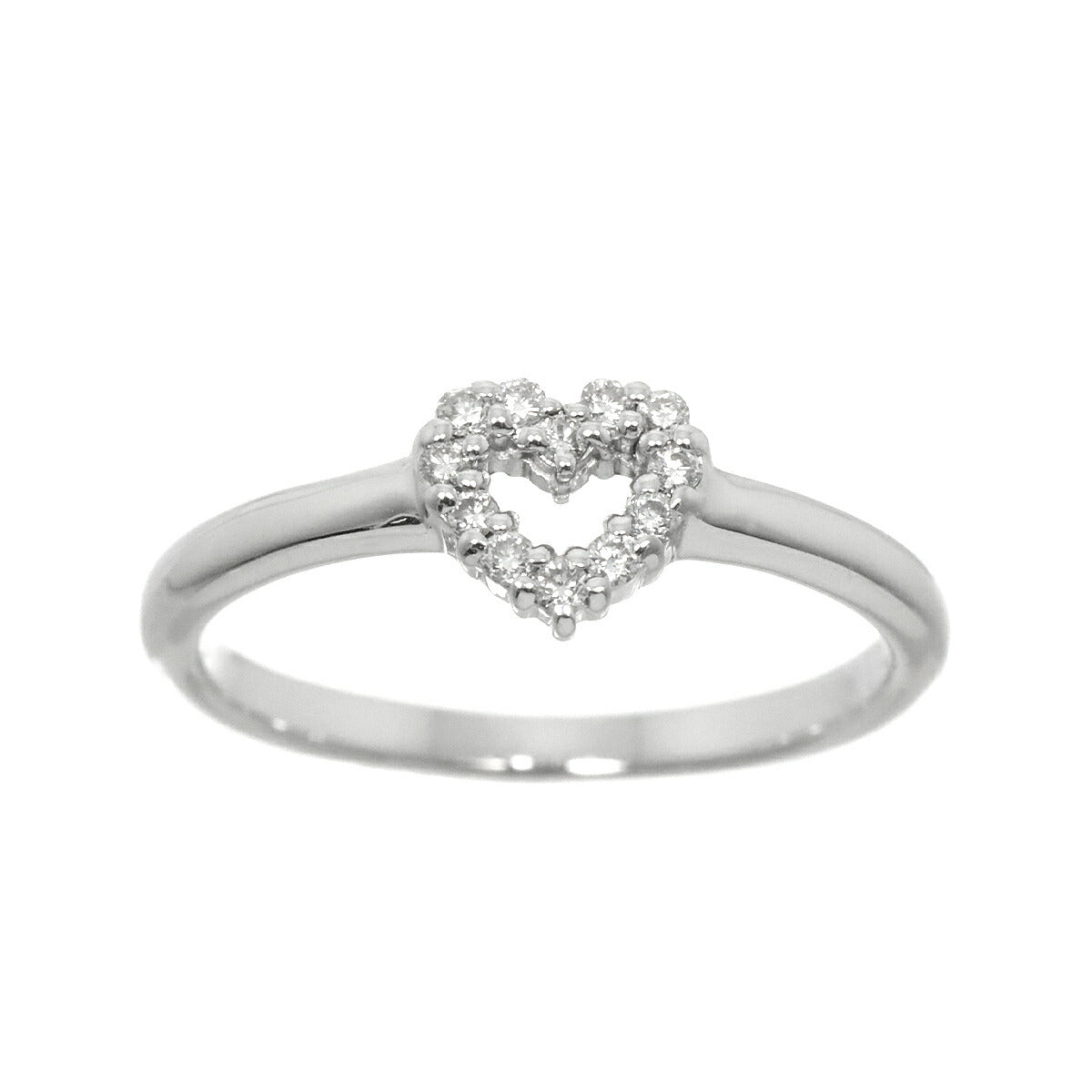 Ponte Vecchio Heart Motif Diamond 0.12ct Ring 18K WG 750 Size4.75-5(US)