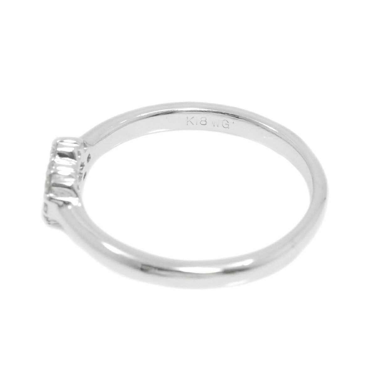 Ponte Vecchio Heart Motif Diamond 0.12ct Ring 18K WG 750 Size4.75-5(US)