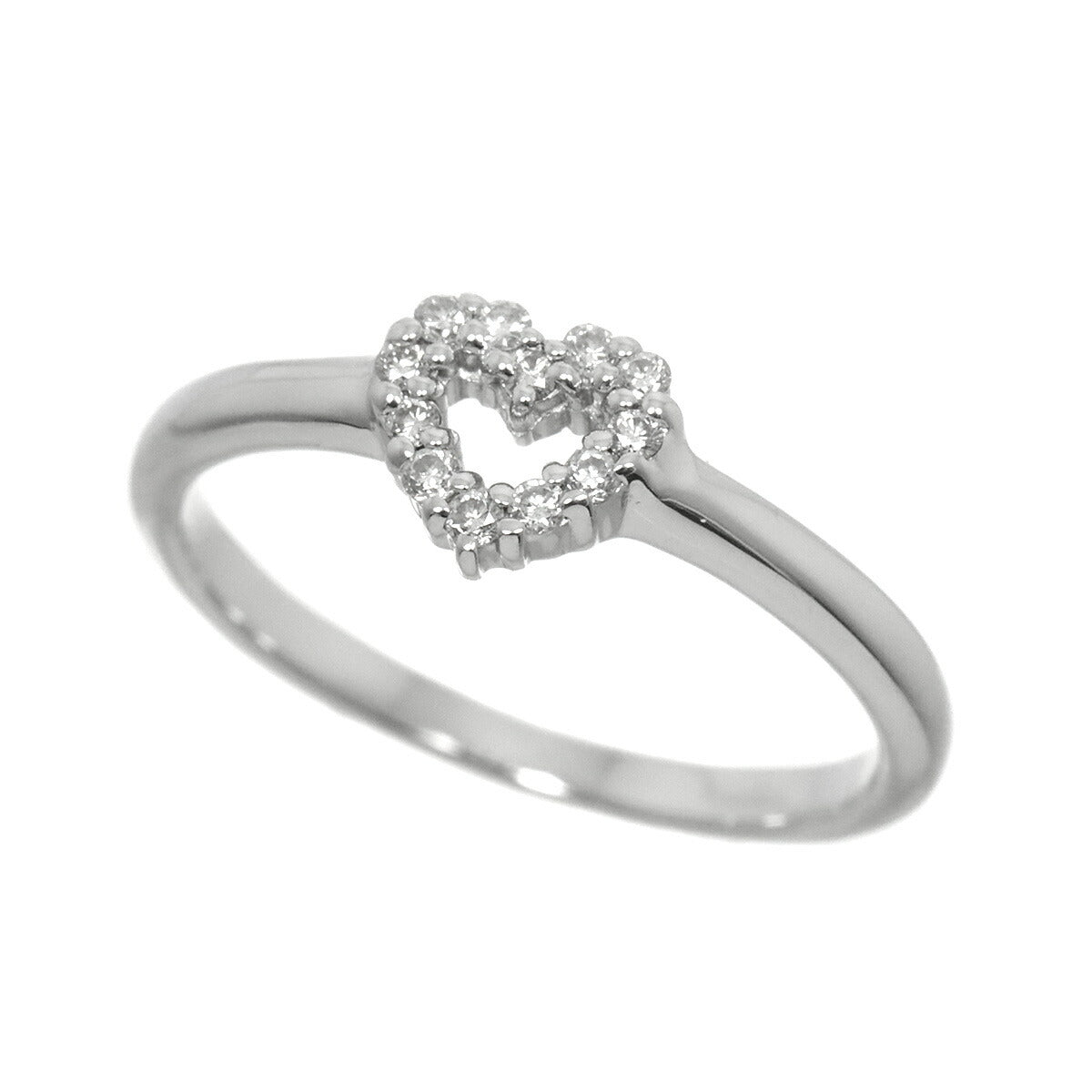 Ponte Vecchio Heart Motif Diamond 0.12ct Ring 18K WG 750 Size4.75-5(US)