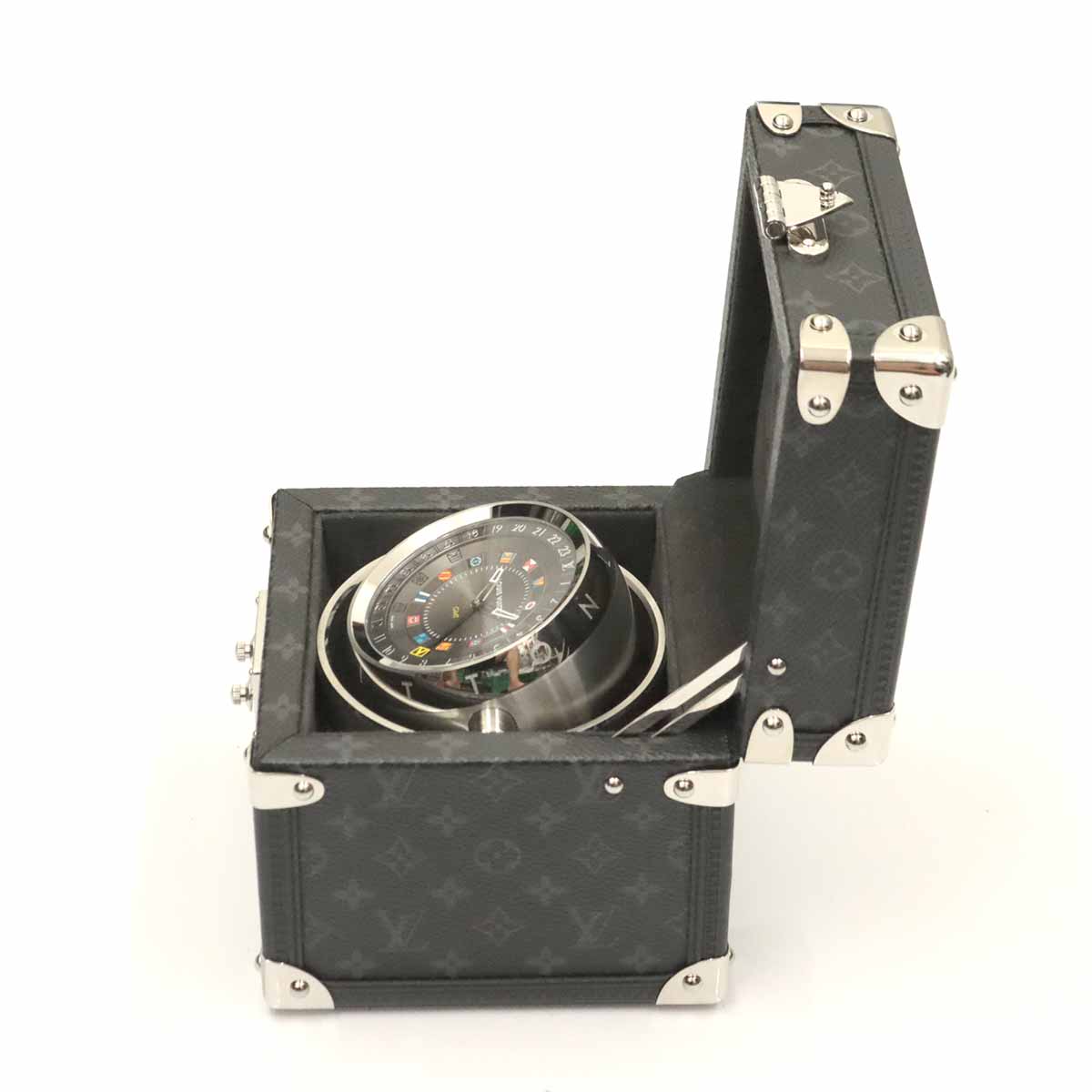 Tambour Table Clock GMT Quartz Mens