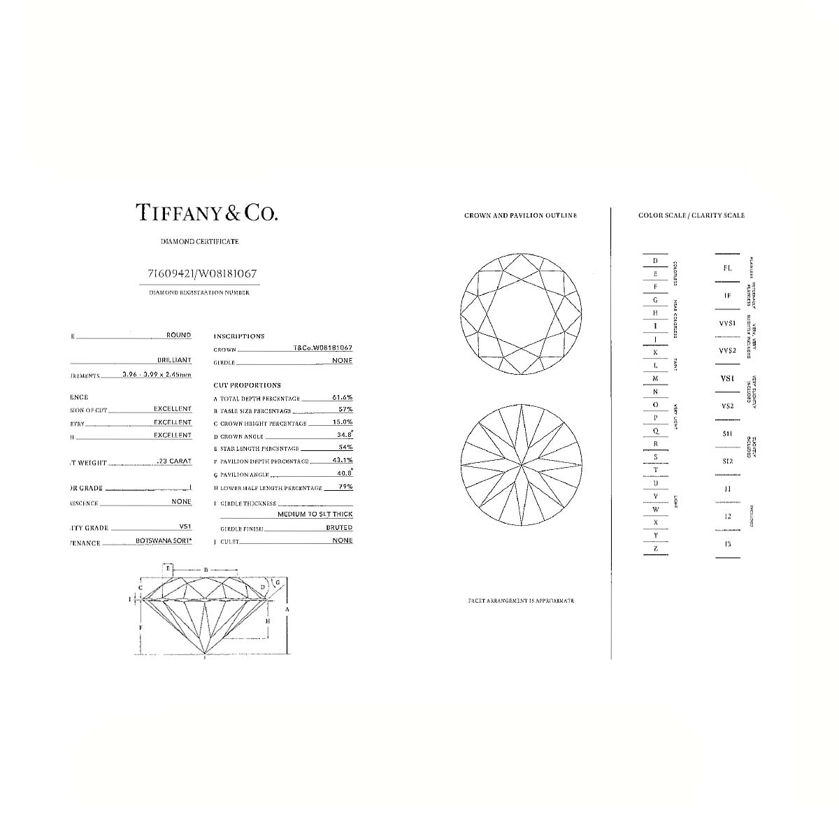 Diamond 0.23ct I/VS1/3EX Ring Platinum Size3.25-3.75(US)