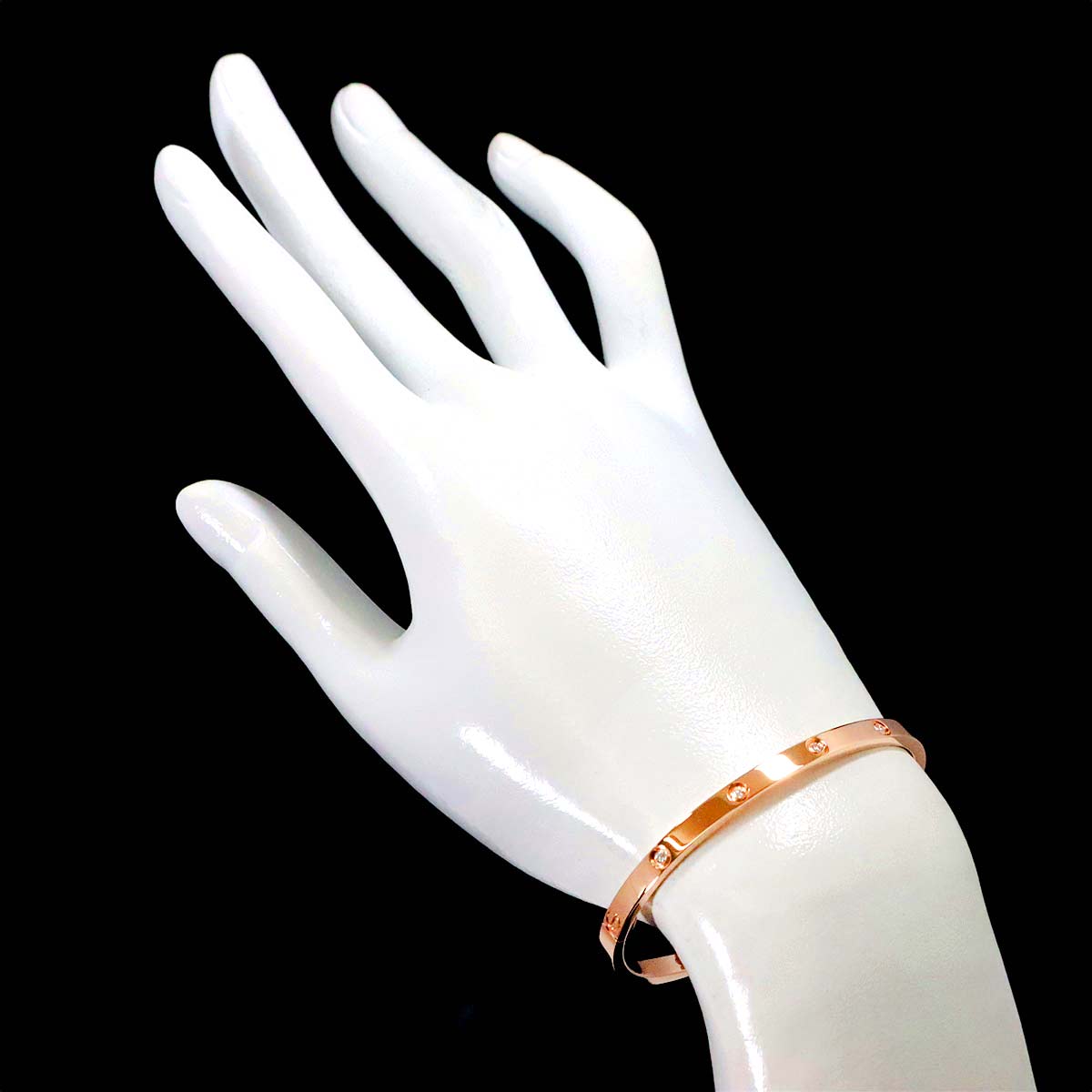 Love Bracelet SM Full Diamond Bangle 18K Pink Gold 750 Size16