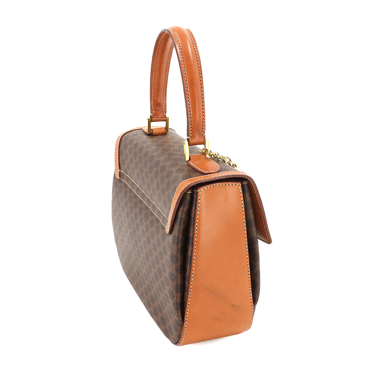 Macadam 2way Hand Shoulder Bag PVC Leather Brown Vintage