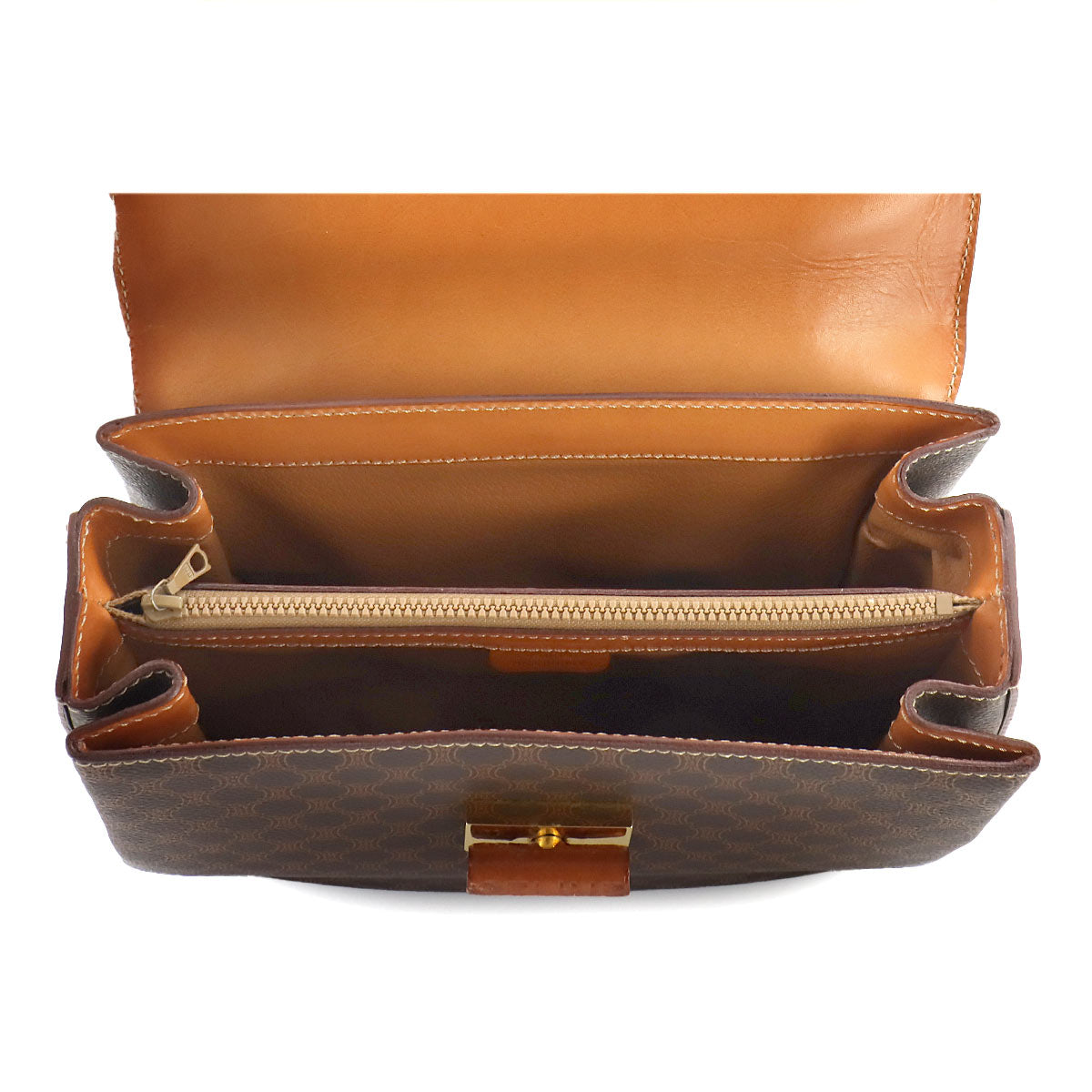 Macadam 2way Hand Shoulder Bag PVC Leather Brown Vintage