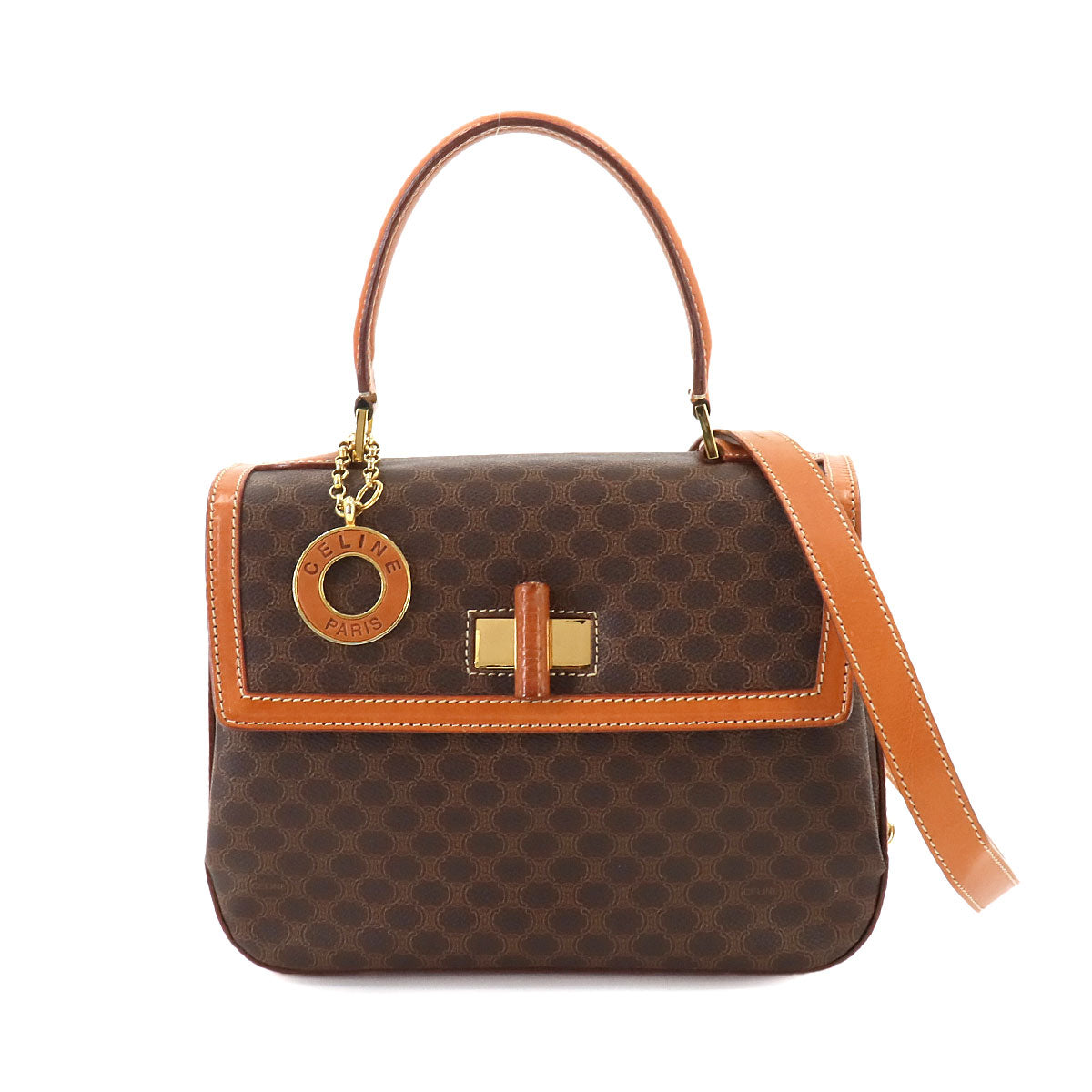 Macadam 2way Hand Shoulder Bag PVC Leather Brown Vintage