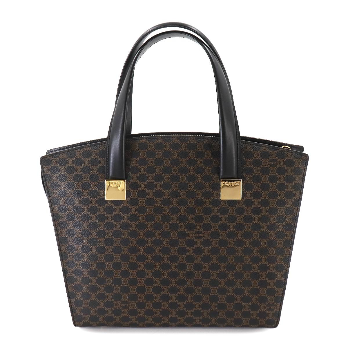 Macadam Hand Bag Leather PVC Black Brown Vintage Purse