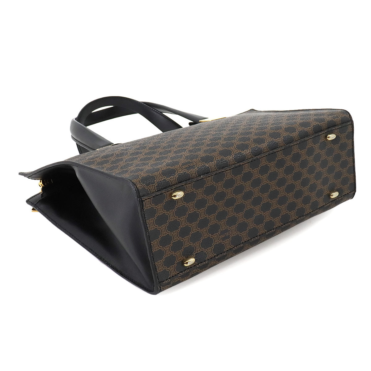 Macadam Hand Bag Leather PVC Black Brown Vintage Purse