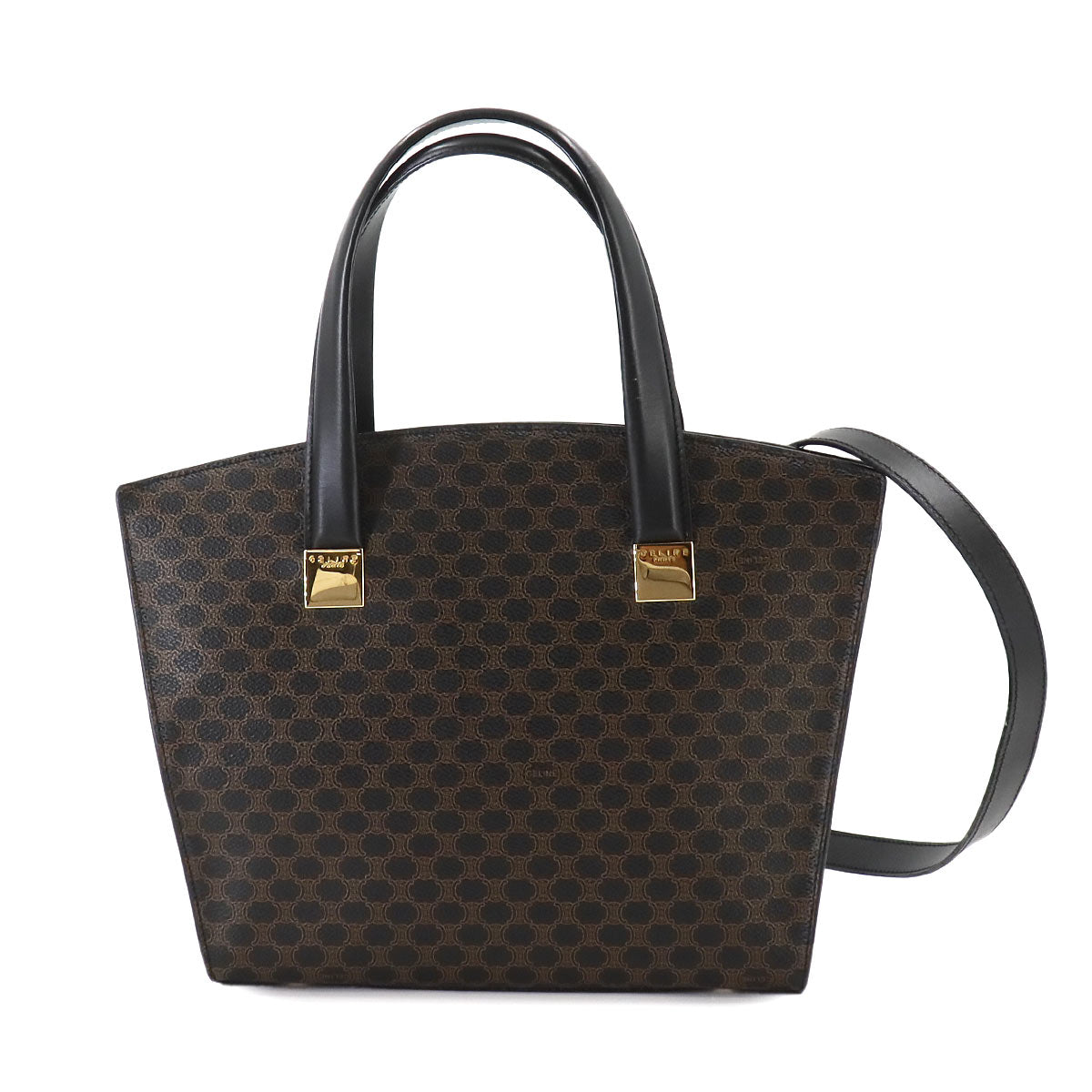 Macadam Hand Bag Leather PVC Black Brown Vintage Purse