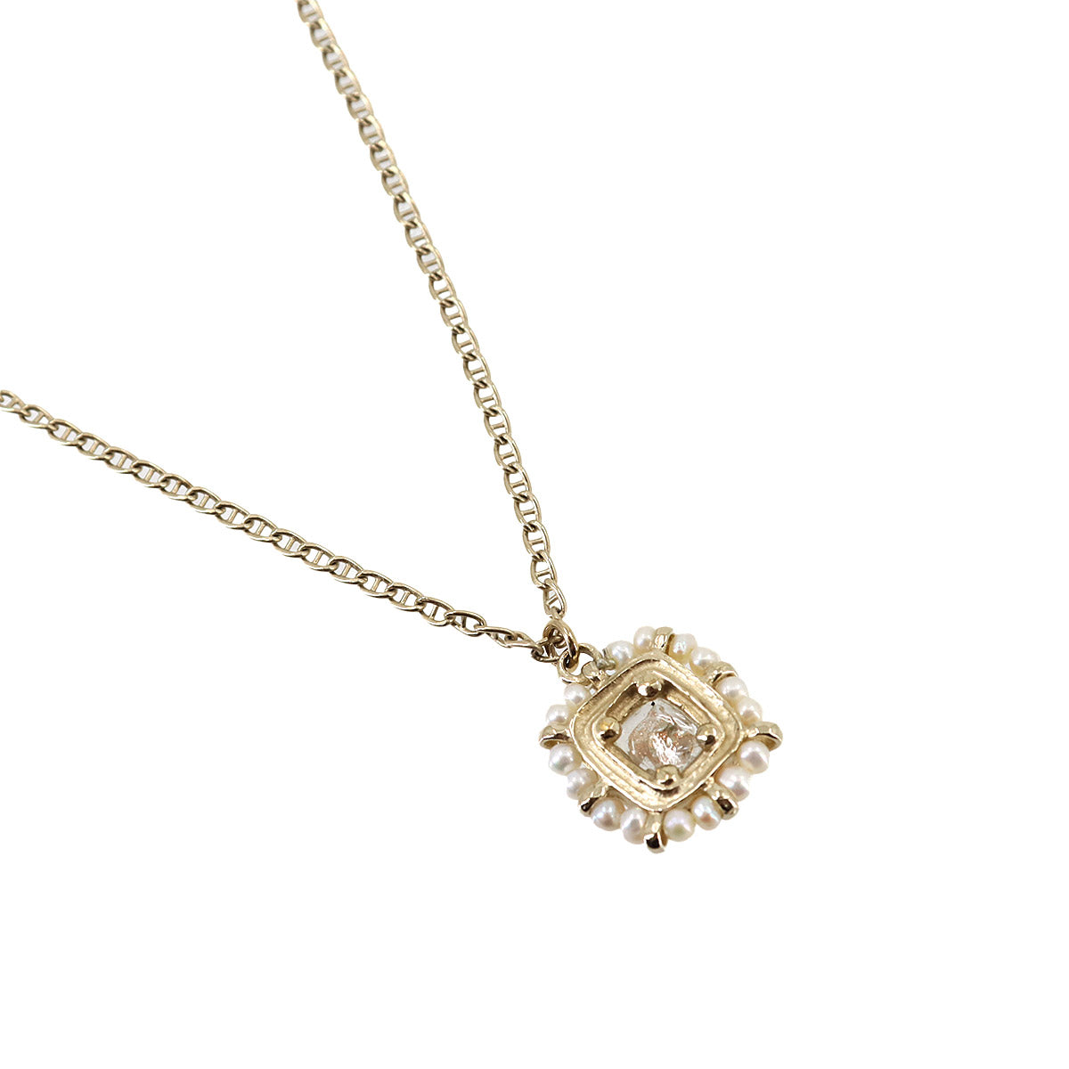 Coco Logos Necklace Gold White A16A Accessory