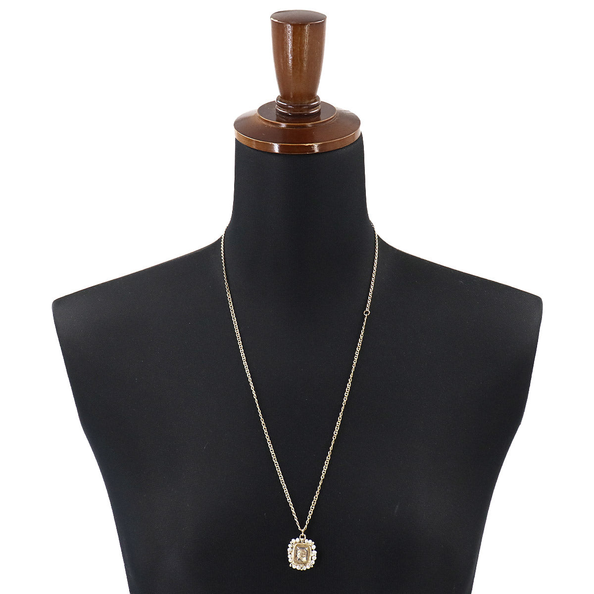 Coco Logos Necklace Gold White A16A Accessory