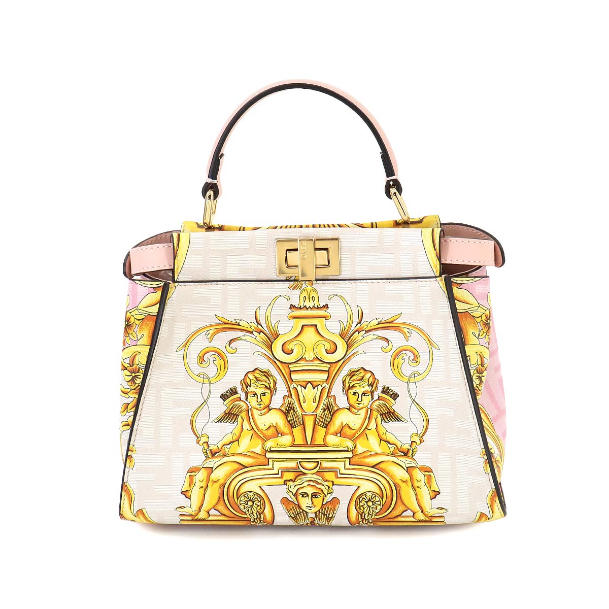 Fendace Peekaboo Hand Shoulder Bag Leather Pink 8BN244 90253953