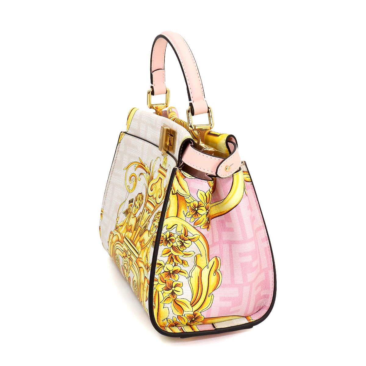 Fendace Peekaboo Hand Shoulder Bag Leather Pink 8BN244 90253953