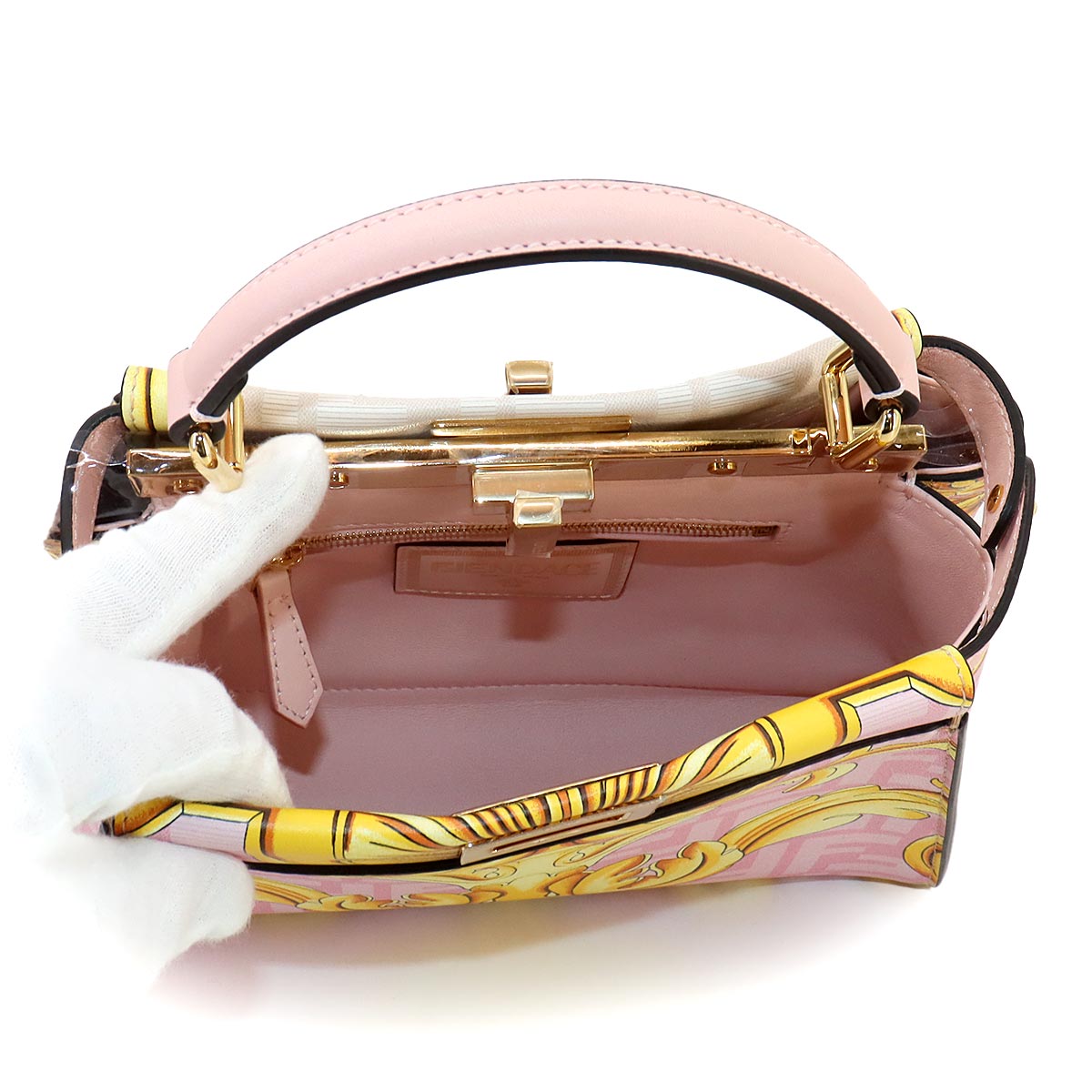 Fendace Peekaboo Hand Shoulder Bag Leather Pink 8BN244 90253953