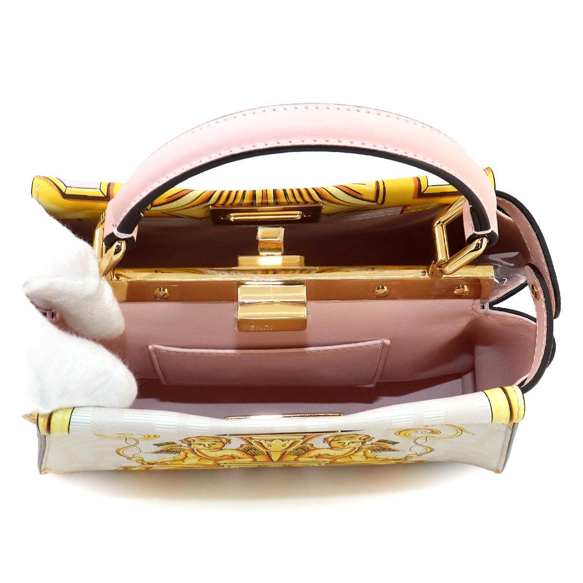 Fendace Peekaboo Hand Shoulder Bag Leather Pink 8BN244 90253953