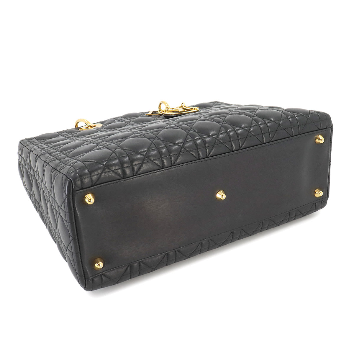 Lady Dior Large 2way Hand Shoulder Bag Leather Black 90255247