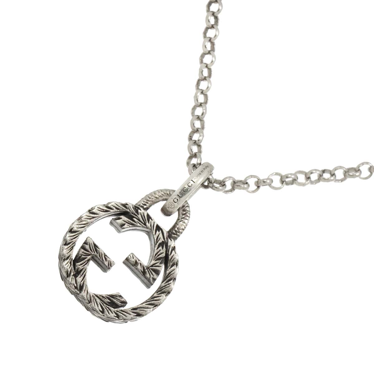 GUCCI Interlocking Necklace SV Silver 925