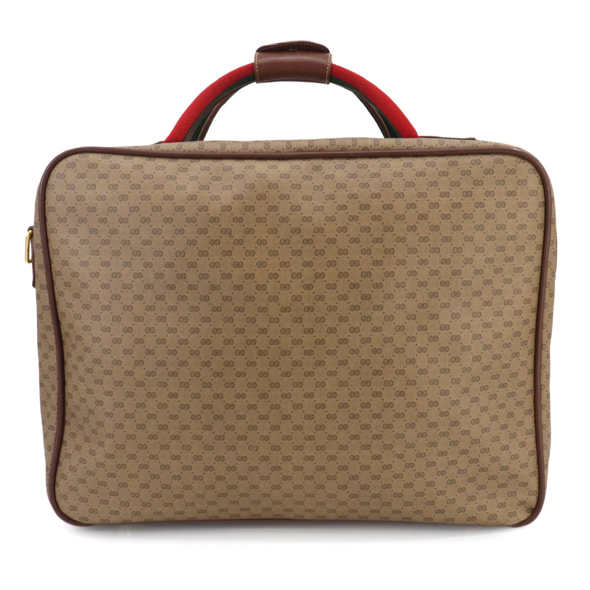 GG Plus Boston Shoulder Bag PVC Leather Beige Brown Sherry Line