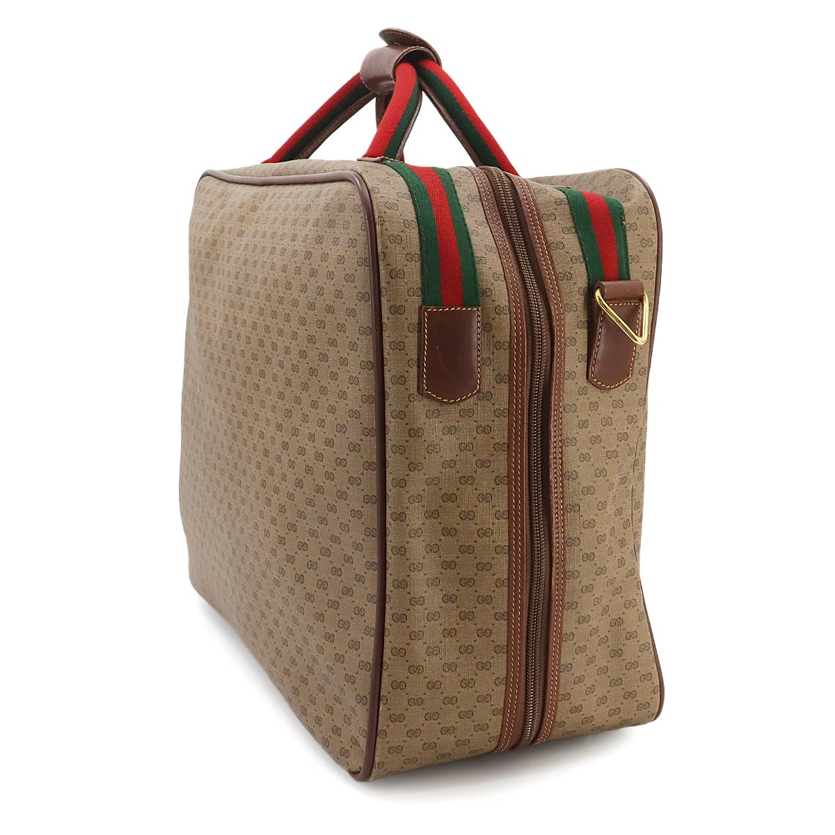 GG Plus Boston Shoulder Bag PVC Leather Beige Brown Sherry Line