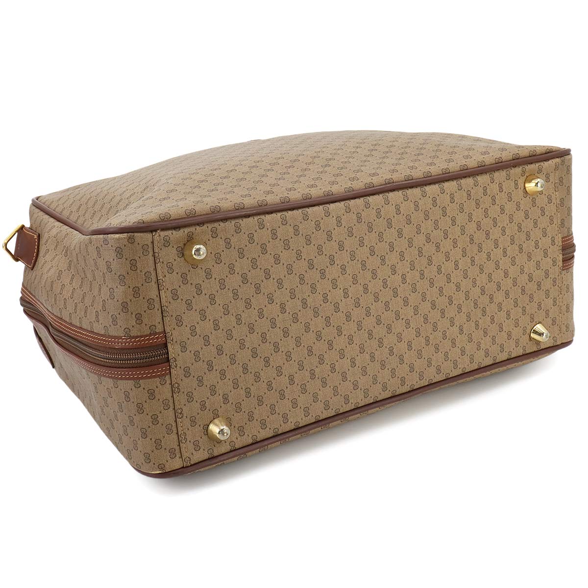 GG Plus Boston Shoulder Bag PVC Leather Beige Brown Sherry Line