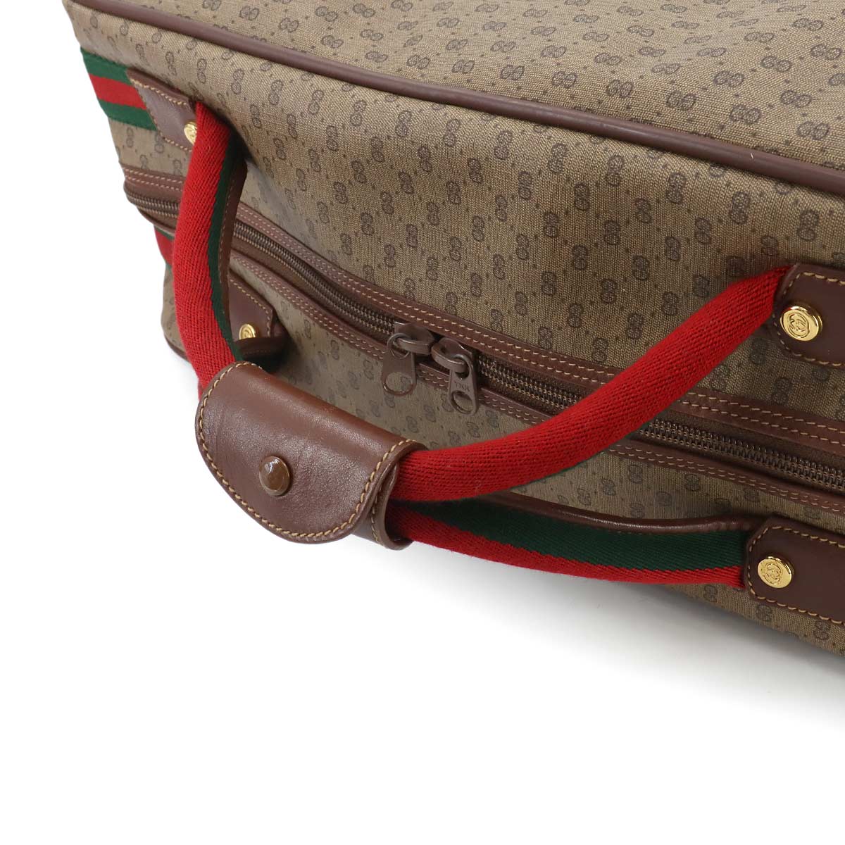 GG Plus Boston Shoulder Bag PVC Leather Beige Brown Sherry Line